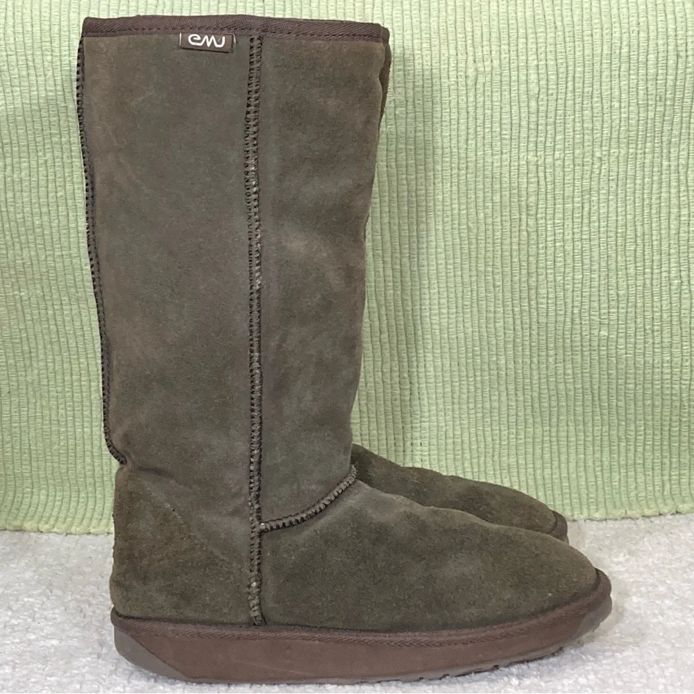 EMU Australia Womens Brown Bronte Hi Suede Wool-Lined Warm Winter Boots Size 7M